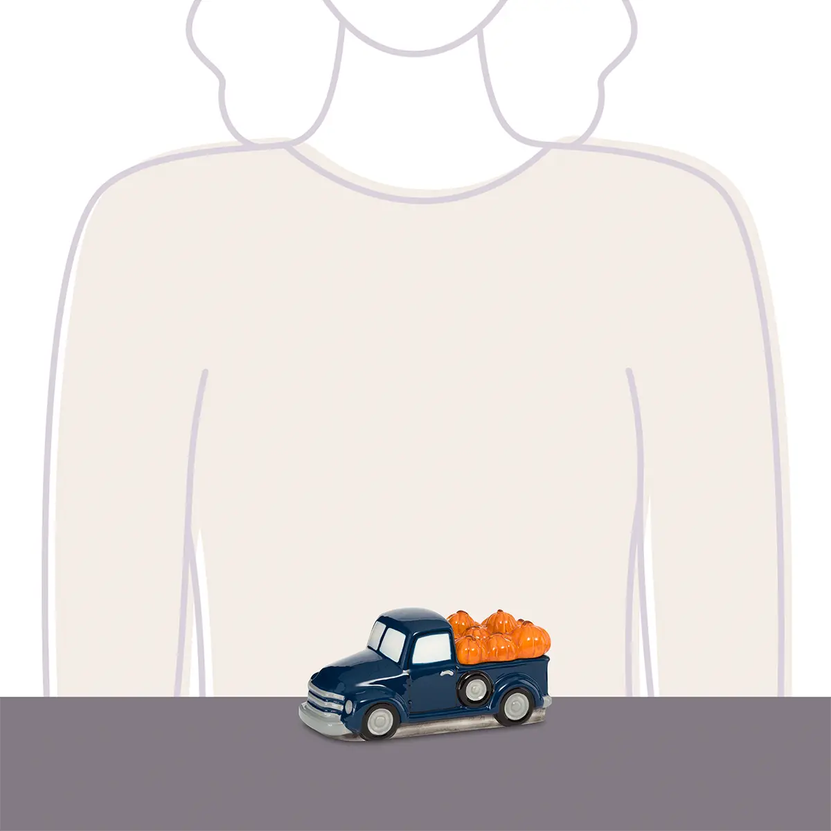 Retro Blue Truck with Pumpkin Delivery Lid - Image 2
