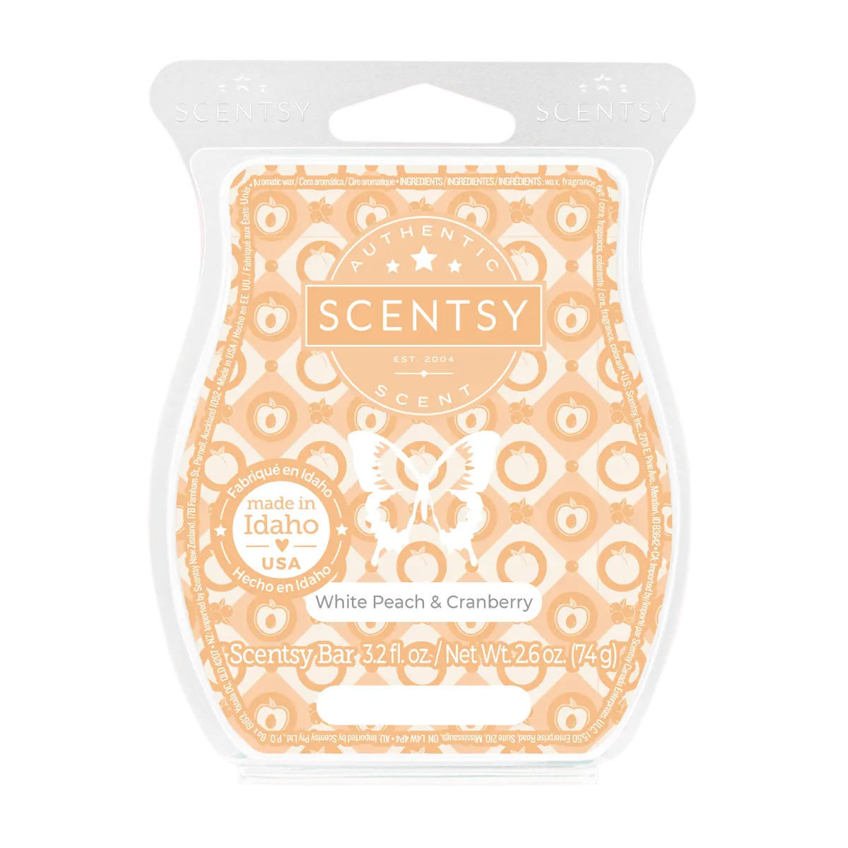 White Peach & Cranberry Scentsy Bar