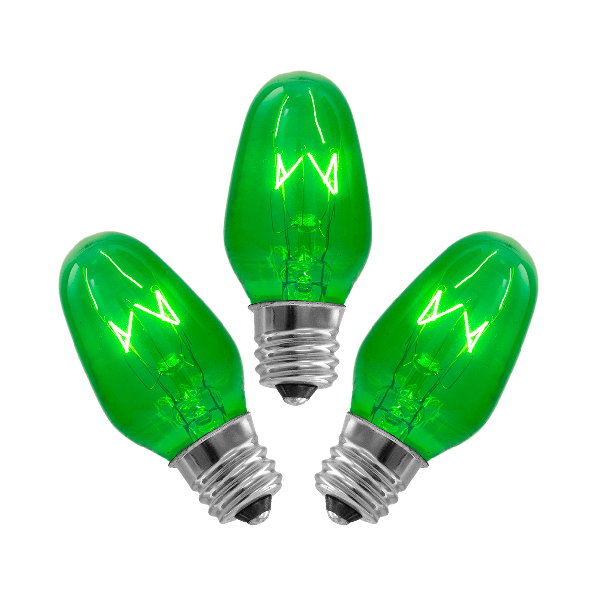 15-Watt Bulb - 3-pack - Green