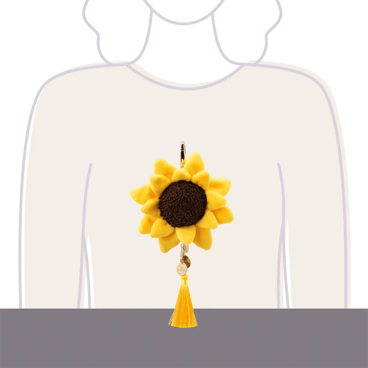 Yellow Sunflower Scentsy Charm Clip - Image 2