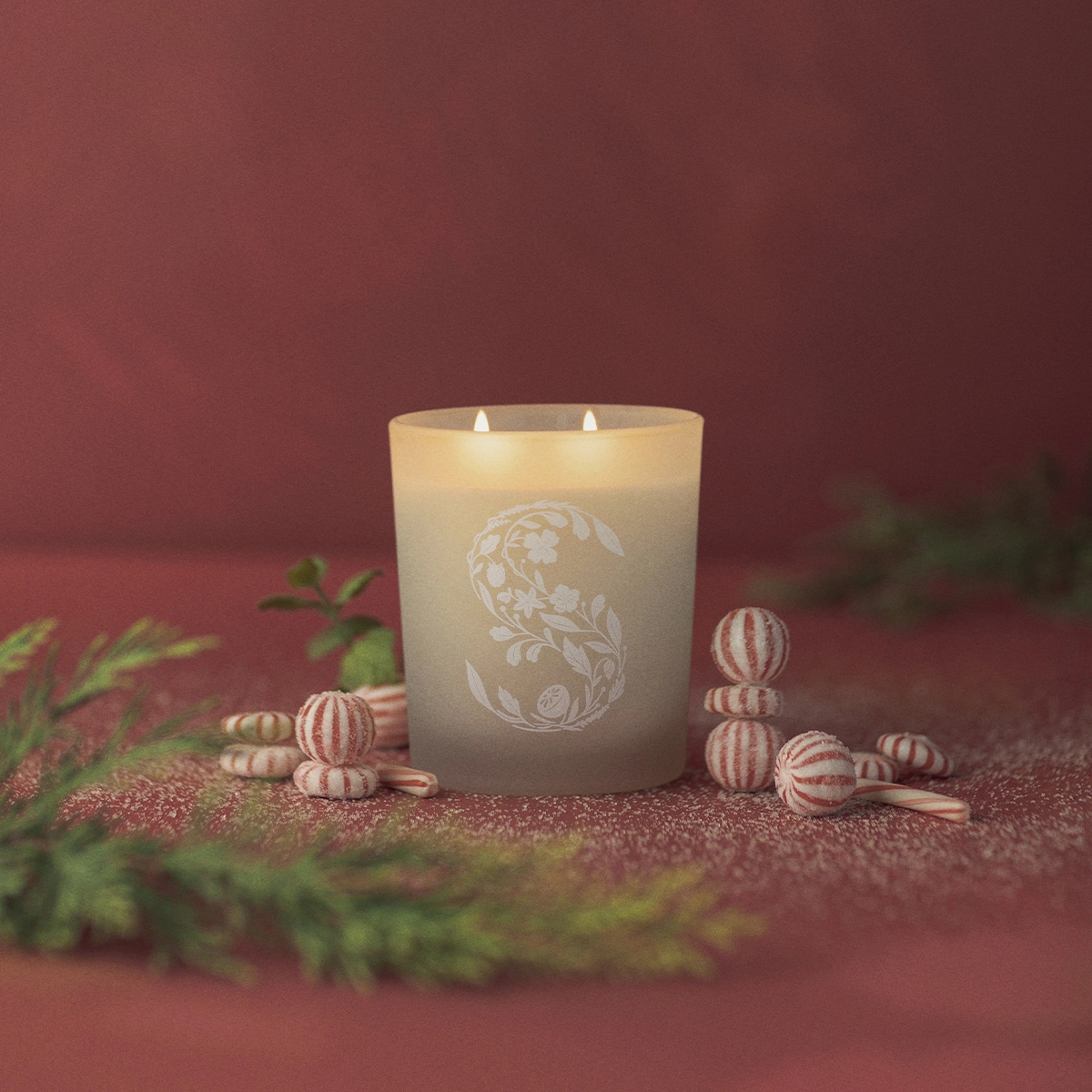 Sugared Peppermint Pine Scented Candle