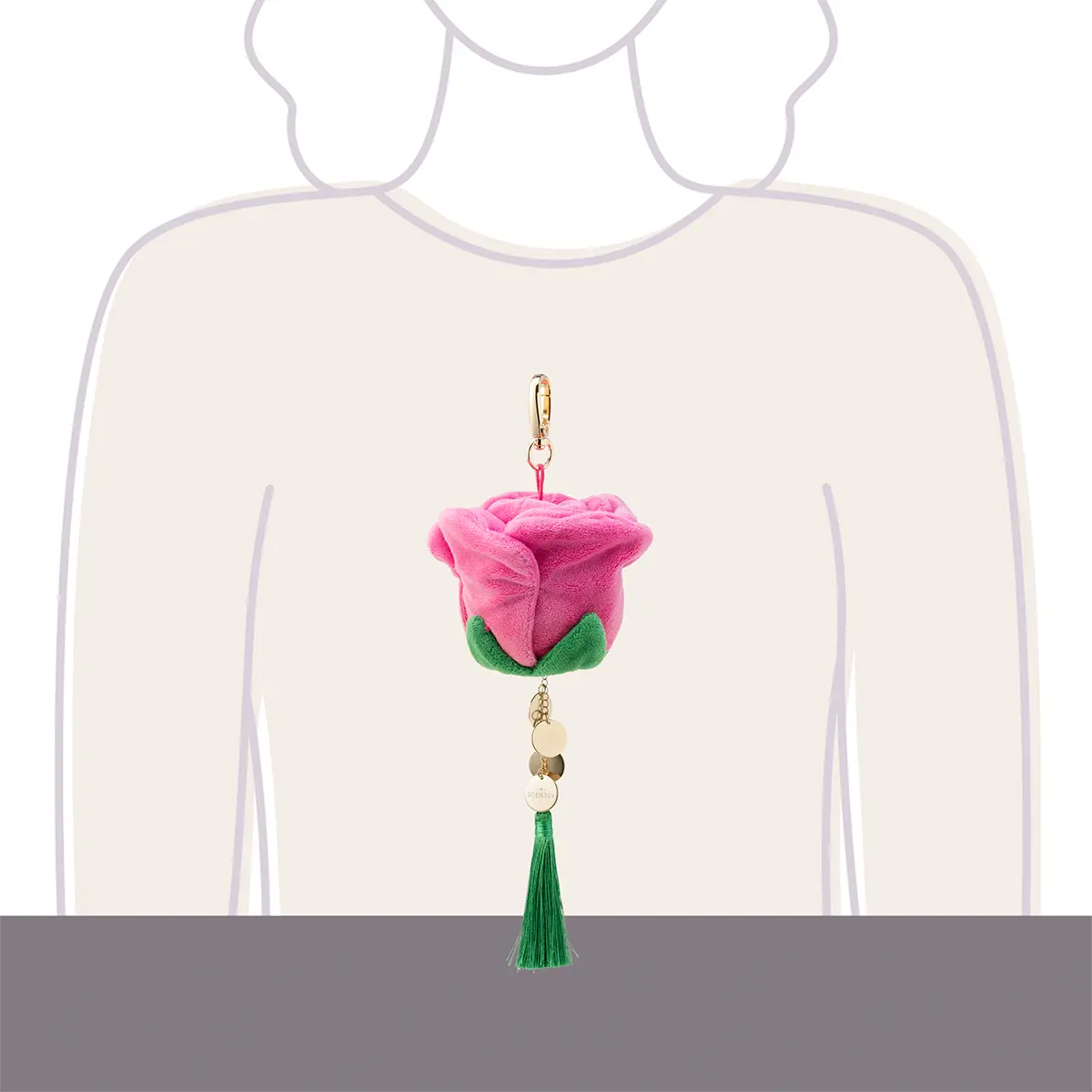 Pink Rose Scentsy Charm Clip + Vanilla Rose fragrance - Image 2