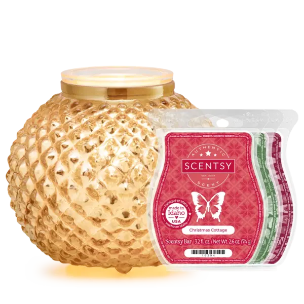 Victorian Glow – Gold Warmer + 3 Scentsy Bars