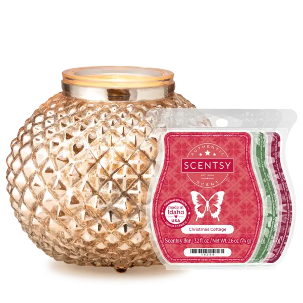 Victorian Glow – Silver Warmer + 3 Scentsy Bars